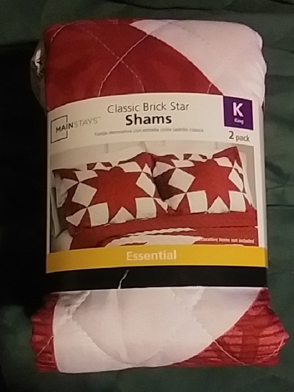 Classic Brick Star Pillow Shams Set Of Two King Size NWT